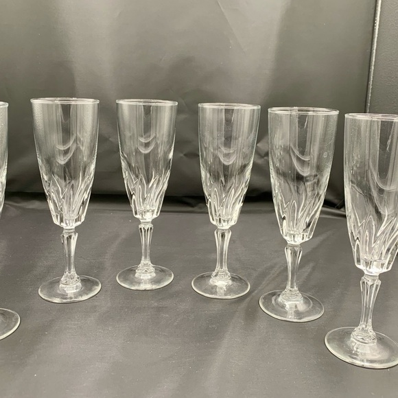 8 Cristal D Arques Flamenco Fluted Champagne Glasses 7,5” - Picture 12 of 13